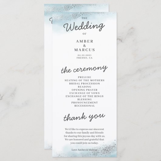 Programme Parties scintillant magique Bleu Bleu Argent Maria (Devant / Derrière)