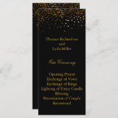 Programme Parties scintillant Noire Confetti Faux Foil Progr (Devant / Derrière)