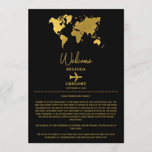 Programme Passeport de mariage Or Noir Itinéraire (Devant)