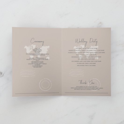 Programme Passport Compass Mariage Ordre de service (Intérieur)