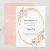 Programme Pastel Blush Floral Mariage géométrique (Devant / Derrière)