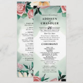 Programme Pastel Flower Elégance : Sage Green Floral Mariage (Devant / Derrière)