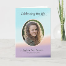 Pastel Photo Funérailles nécrologie Plier Programm