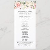 Programme Pastel Pink Blush Rose Floral Mariage botanique (Dos)