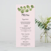 Programme Pastel rose menthe or eucalyptus feuille Mariage M (Debout devant)