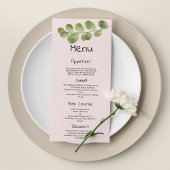 Programme Pastel rose menthe or eucalyptus feuille Mariage M