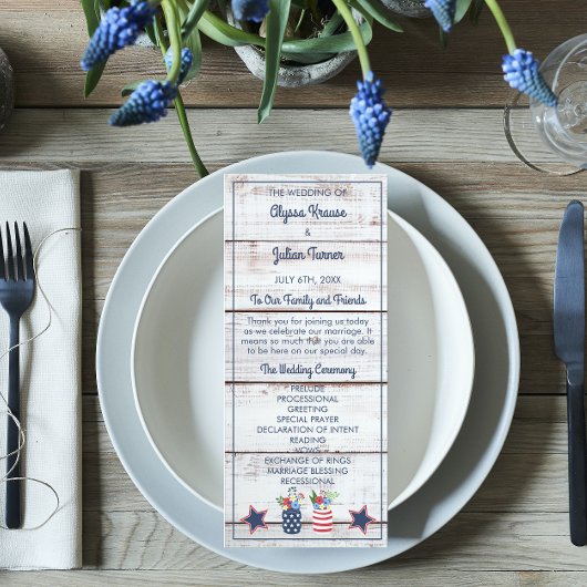 Programme Patriotic Love Quart de juillet Cérémonie Mariage