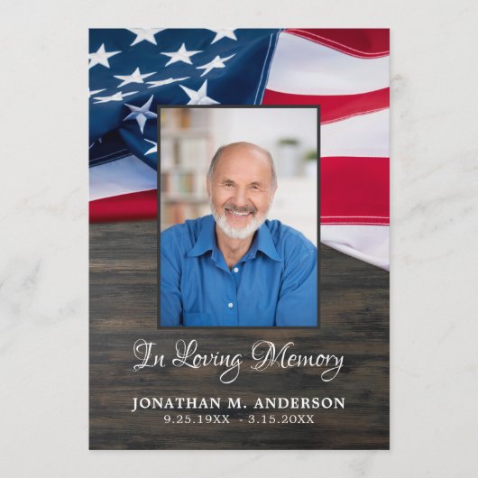 Programme Patriotique funéraire américain drapeau ancien P (Devant)