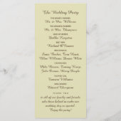 Programme Pays Burlap Mason Jar Mariage (Dos)