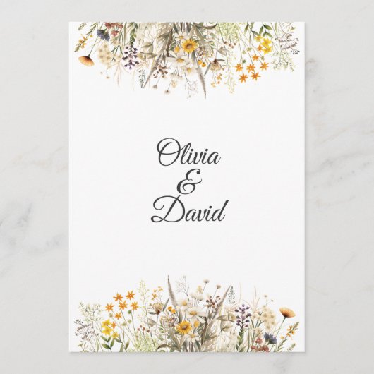 Programme Peach Terracotta Fleur sauvage Meadow Wedding Prog (Devant)