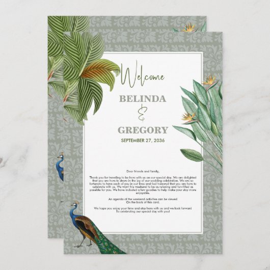 Programme Peacock Feather Tropical Mariage Itinéraire (Devant / Derrière)