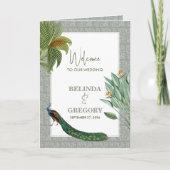 Programme Peacock Feather Tropical Mariage Ordre de service (Devant)