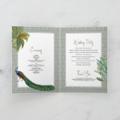 Programme Peacock Feather Tropical Mariage Ordre de service (Intérieur)