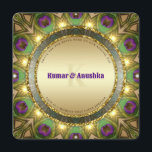 Programme Peacock Feathers Gold Glow Mariage indien Inviter<br><div class="desc">Voici mes excellentes invitations à un mariage indien qui vous feront découvrir un design fascinant de plumes de paon. Les teintes vives et vives du violet et du vert sont magnifiquement tissées ensemble dans un motif de mandala géométrique époustouflant, orné d'un cercle lumineux. Le thème de cette invitation est inspiré...</div>