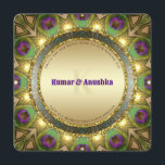 Programme Peacock Feathers Gold Glow Mariage indien Inviter<br><div class="desc">Voici mes excellentes invitations à un mariage indien qui vous feront découvrir un design fascinant de plumes de paon. Les teintes vives et vives du violet et du vert sont magnifiquement tissées ensemble dans un motif de mandala géométrique époustouflant, orné d'un cercle lumineux. Le thème de cette invitation est inspiré...</div>