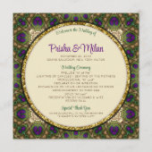 Programme Peacock Feathers violet vert or Mariage indien (Dos)