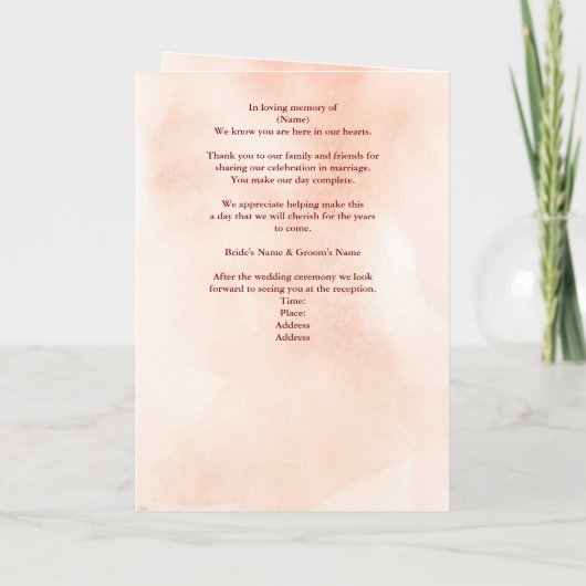 Programme Pearl Heart Floral Rose Butterfly Mariage plié (Dos)