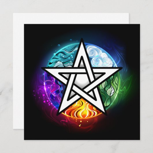Programme pentagramme du Wiccan (Devant / Derrière)