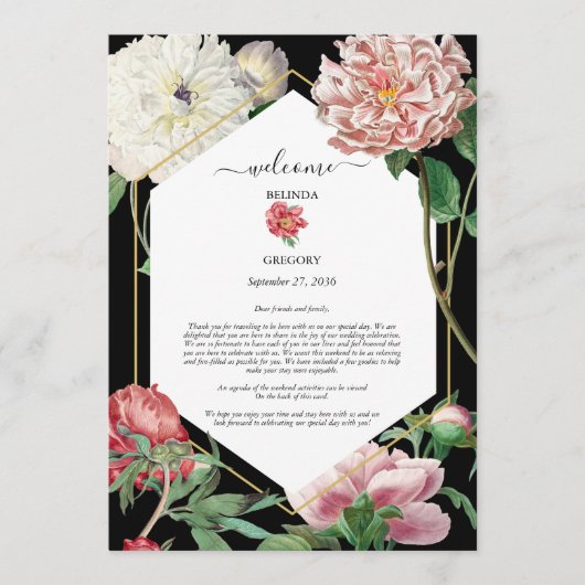 Programme Peonies blanches roses Fleurs Mariage Itinéraire N (Devant)