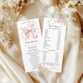 Programme Perles de Bow rose Quinceañera Ordre des événement