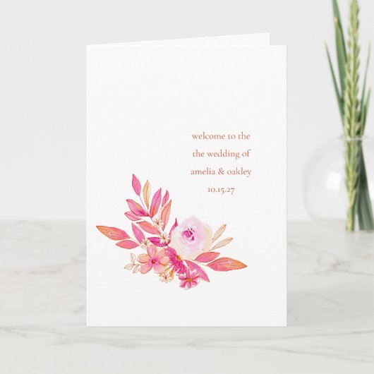 Programme Personnalisé Boho Rose Orange Floral Chic Personna (Devant)