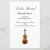 Programme personnalisé de considérant pour violon  (Devant)