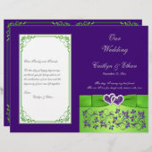 Programme personnalisé de mariage violet, chaux, g (Devant / Derrière)