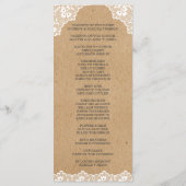 Programme personnalisé Mariage de papier dentelle  (Dos)