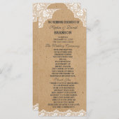Programme personnalisé Mariage de papier dentelle  (Devant / Derrière)