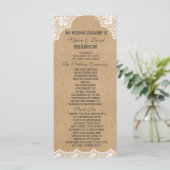 Programme personnalisé Mariage de papier dentelle  (Debout devant)