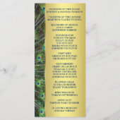 Programme personnalisé Mariage Gold Peacock tendan (Dos)