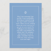 Programme Pet Memorial 5x7 bleu clair poème contenté (Dos)