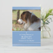 Programme Pet Memorial 5x7 bleu clair poème contenté (Debout devant)