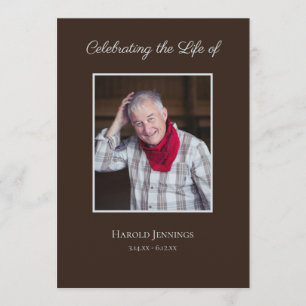 Programme Photo Célébration de la vie Funérailles Ordre de s