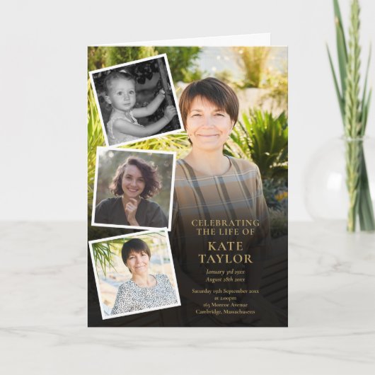 Programme Photo Collage Funérailles Ordre de service plié (Devant)