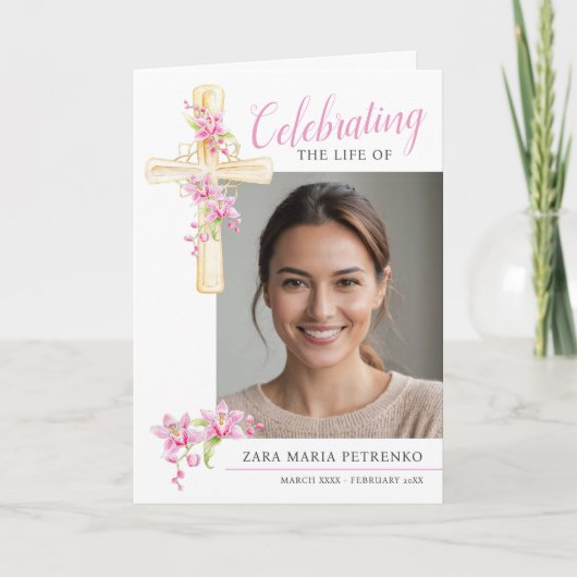 Programme Photo de la croix d'aquarelle de l'orchidée du ser (Devant)