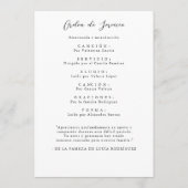 Programme Photo de l'ordre funéraire espagnol (Dos)