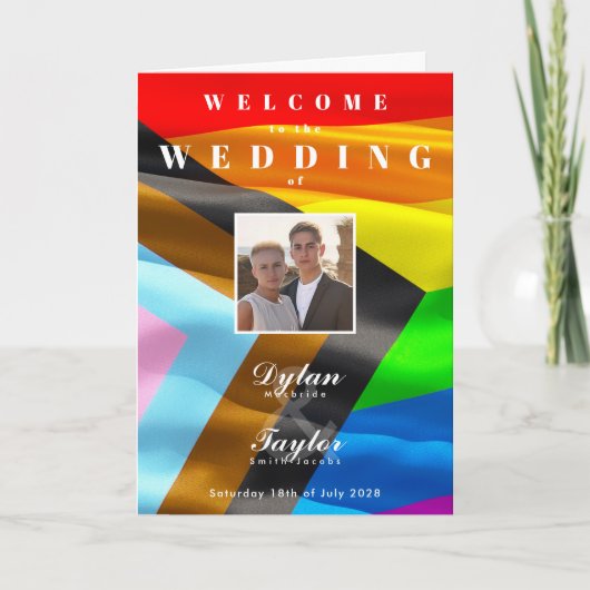 Programme Photo de mariage gay Drapeau de fierté Typographie (Devant)