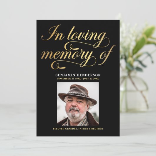 Programme Photo Élégante En Mémoire Amoureuse Funérailles (Debout devant)