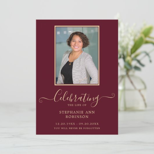 Programme Photo Funérailles Ordre de service Or Bourgogne (Debout devant)