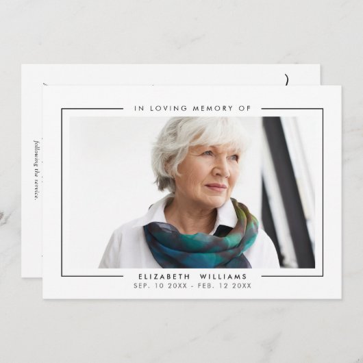 Programme Photo funéraire simple et élégante (Devant / Derrière)