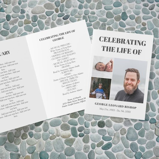 Programme photo Grey White Celebration of Life