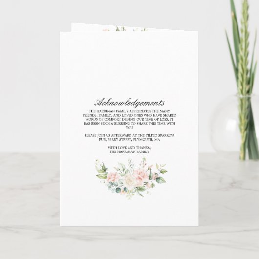 Programme Photo Memorial Funeral Celebration of Life Program (Dos)