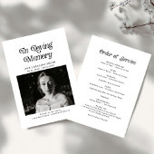 Programme Photo Minimale Des Funérailles Rétro En Mémoire D'