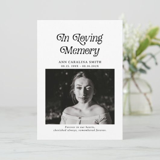 Programme Photo Minimale Des Funérailles Rétro En Mémoire D' (Debout devant)