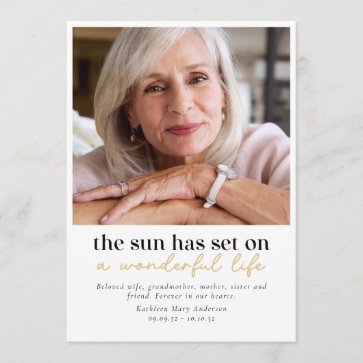 Programme Photo moderne Ordre funéraire du service (Devant)