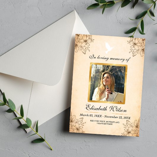 Programme Photo Order of Service Funeral – In Loving Memory