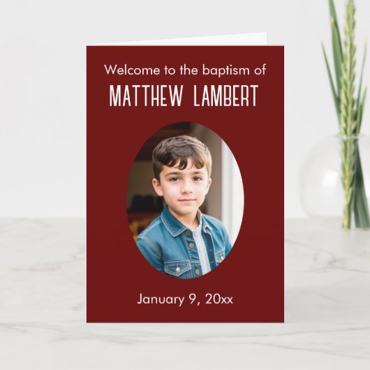 Programme Photo Rouge Foncé Avant Polka-Dot Baptême Plié (Devant)