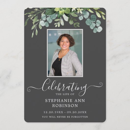 Programme Photo Simple Elegant Ordre de Service Gris Program (Devant)