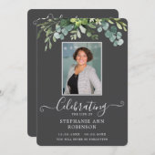 Programme Photo Simple Elegant Ordre de Service Gris Program (Devant / Derrière)